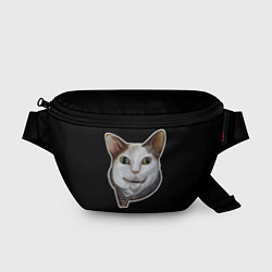 Поясная сумка Кот - Бу испугался мем, цвет: 3D-принт