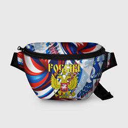 Поясная сумка Герб России на фоне цветов флага