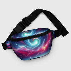Поясная сумка Spiral neon galaxy - ai art fantasy, цвет: 3D-принт — фото 2