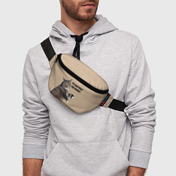Поясная сумка Что смотришь иди обниму кот Марс, цвет: 3D-принт — фото 2