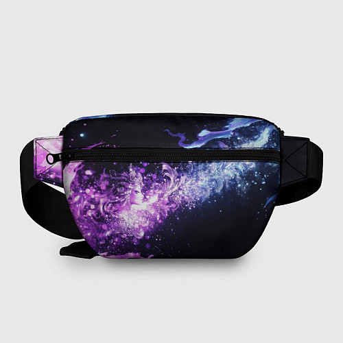 Поясная сумка Фиолетово-синяя абстрактная волна / 3D-принт – фото 2