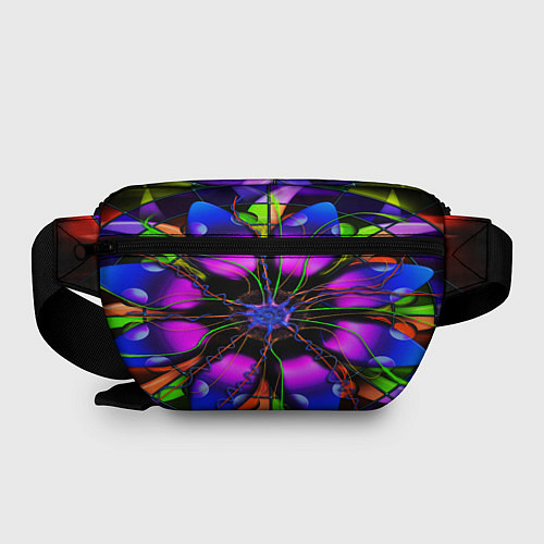 Поясная сумка Неоновая психоделика лепестки / 3D-принт – фото 2