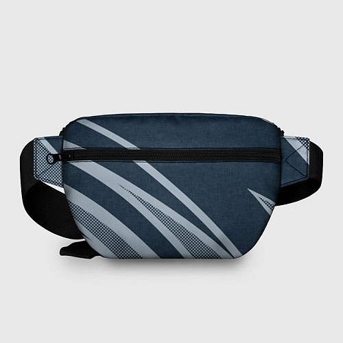 Поясная сумка Sport синий текстурный с полосами / 3D-принт – фото 2