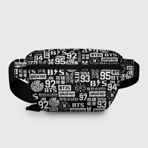 Поясная сумка Bangtan Boys pattern black / 3D-принт – фото 2
