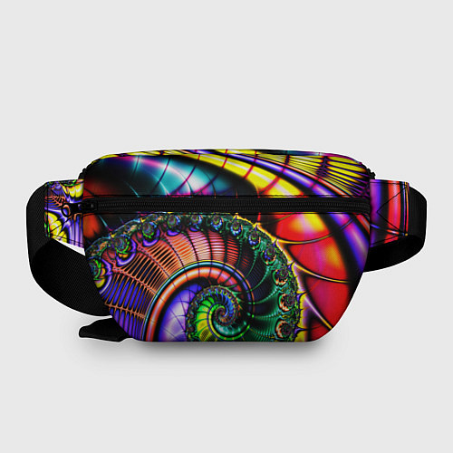 Поясная сумка Фрактальный узор неоновый / 3D-принт – фото 2