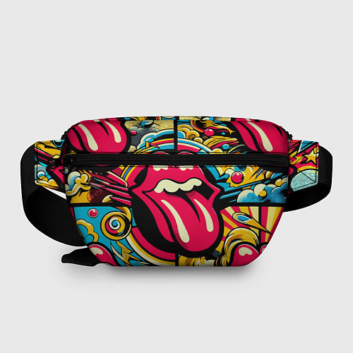 Поясная сумка Rolling Stones logo - pop art pattern / 3D-принт – фото 2