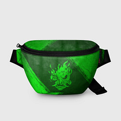 Поясная сумка Cyberpunk 2077 - green gradient, цвет: 3D-принт