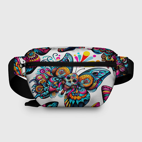 Поясная сумка Бабочка и череп - нейроарт паттерн / 3D-принт – фото 2