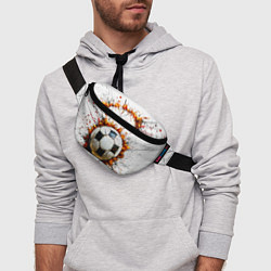 Поясная сумка Футбольный мяч на белом, цвет: 3D-принт — фото 2