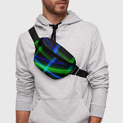 Поясная сумка Color blue black green, цвет: 3D-принт — фото 2