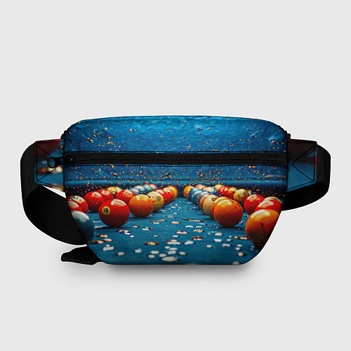 Поясная сумка Бильярдные шары на синем / 3D-принт – фото 2