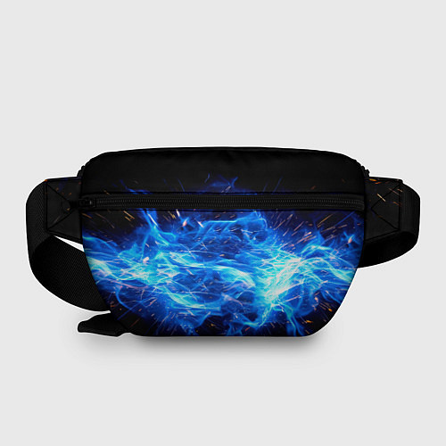 Поясная сумка Мяч для регби в синем пламени / 3D-принт – фото 2