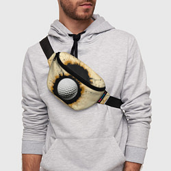 Поясная сумка Мяч для гольфа на бежевом, цвет: 3D-принт — фото 2