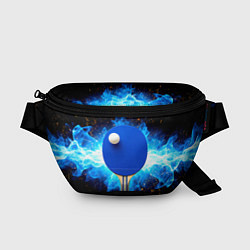 Поясная сумка Синяя ракетка для пинг-понга, цвет: 3D-принт