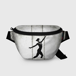 Поясная сумка Фигуристка на сером, цвет: 3D-принт