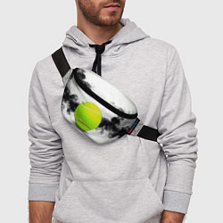 Поясная сумка Теннисный мяч и черный дым, цвет: 3D-принт — фото 2