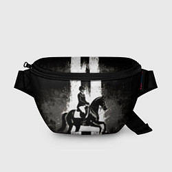 Поясная сумка Конный спорт на черном, цвет: 3D-принт