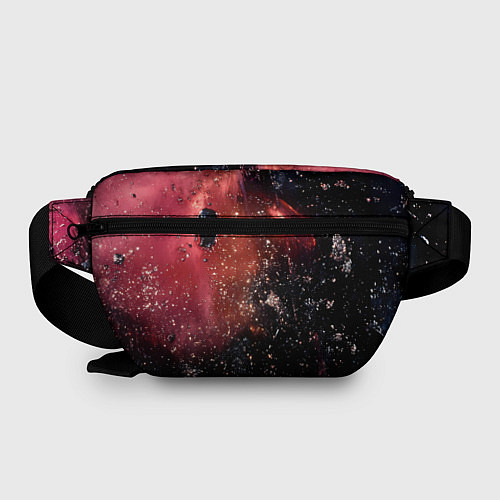 Поясная сумка Черно-красная текстура / 3D-принт – фото 2