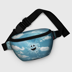Поясная сумка Смайл Черное зеркало, цвет: 3D-принт — фото 2