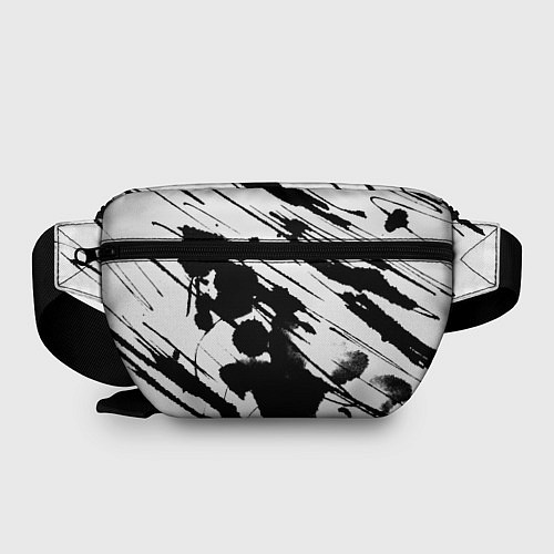 Поясная сумка Брызги и штрихи черной краски / 3D-принт – фото 2