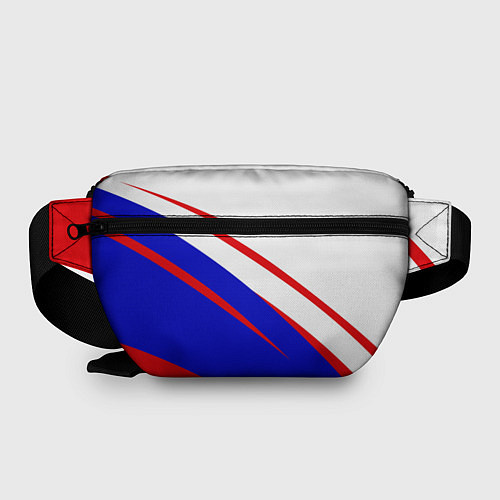 Поясная сумка Герб на фоне цветов флага бело-сине-красный / 3D-принт – фото 2