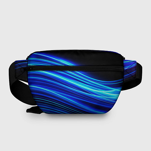 Поясная сумка Синие неоновые линии краски / 3D-принт – фото 2