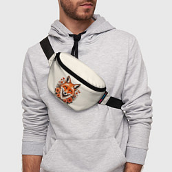 Поясная сумка Japanese fox in flowers, цвет: 3D-принт — фото 2