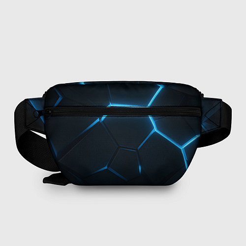 Поясная сумка Черные плиты с синим светом / 3D-принт – фото 2
