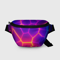Поясная сумка Синие плиты с фиолетовым свечением, цвет: 3D-принт