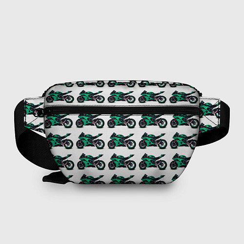 Поясная сумка Motorcycle turquoise / 3D-принт – фото 2