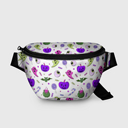 Поясная сумка Halloween purple pumpkin pattern