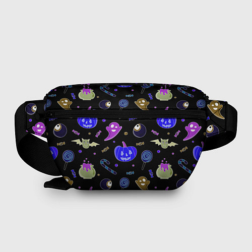 Поясная сумка Halloween blue black pumpkin / 3D-принт – фото 2