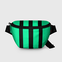 Поясная сумка Color turquoise black line, цвет: 3D-принт