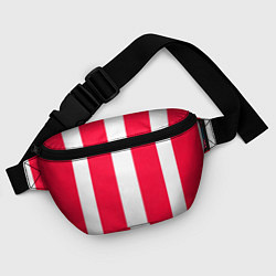 Поясная сумка Color red white line, цвет: 3D-принт — фото 2