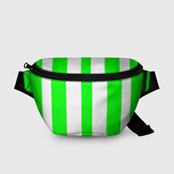 Поясная сумка Color light green white lines, цвет: 3D-принт