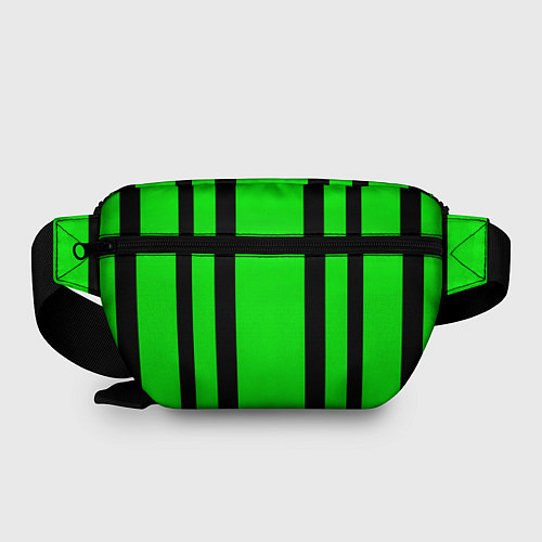Поясная сумка Color black and green stripes / 3D-принт – фото 2