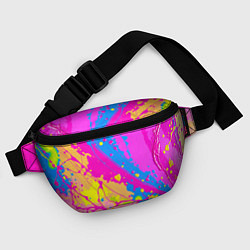 Поясная сумка Яркая абстракция из розовых и голубых красок, цвет: 3D-принт — фото 2