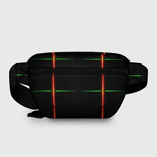 Поясная сумка Color black green orange stripes / 3D-принт – фото 2