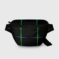 Поясная сумка Color black green purple stripes, цвет: 3D-принт