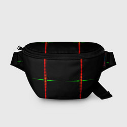 Поясная сумка Color black green orange stripes, цвет: 3D-принт