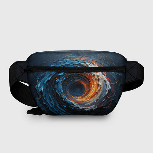 Поясная сумка Краска синяя и оранжевая в форме вихря / 3D-принт – фото 2