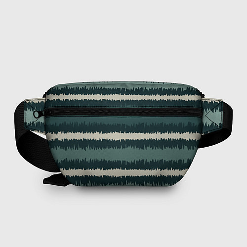 Поясная сумка Полосы зигзагообразные зеленые / 3D-принт – фото 2