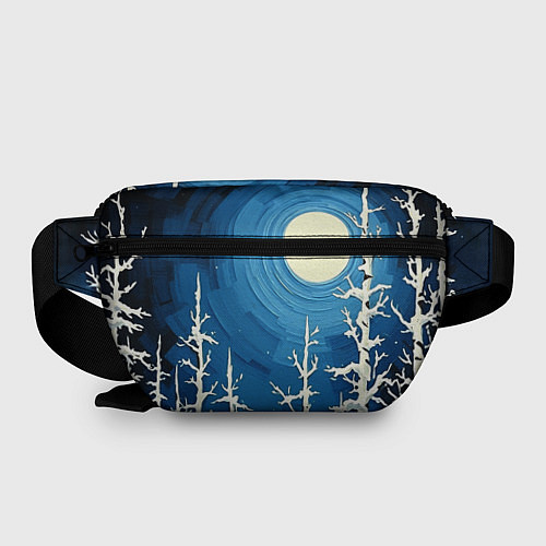 Поясная сумка Полнолуние и берёзы акрилом / 3D-принт – фото 2