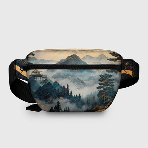 Поясная сумка Японские горы и туман / 3D-принт – фото 2