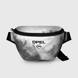 Поясная сумка Opel на сером абстрактном фоне, цвет: 3D-принт