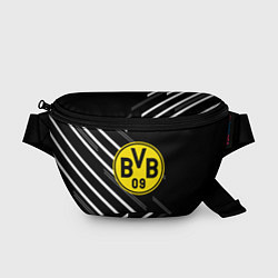 Поясная сумка Borussia черно белые линии, цвет: 3D-принт