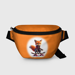 Поясная сумка Cyber fox cub is a cool skateboarder - ai art, цвет: 3D-принт