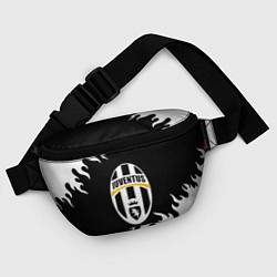 Поясная сумка Juventus белый огонь текстура, цвет: 3D-принт — фото 2