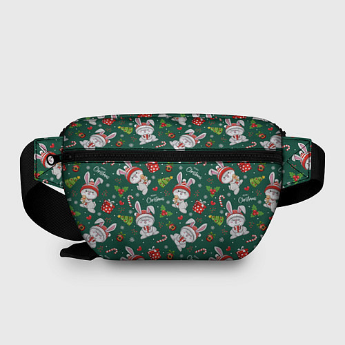 Поясная сумка Новогодние зайчики / 3D-принт – фото 2