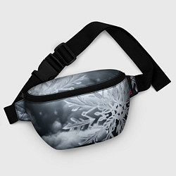 Поясная сумка Снежинка на черно белое, цвет: 3D-принт — фото 2